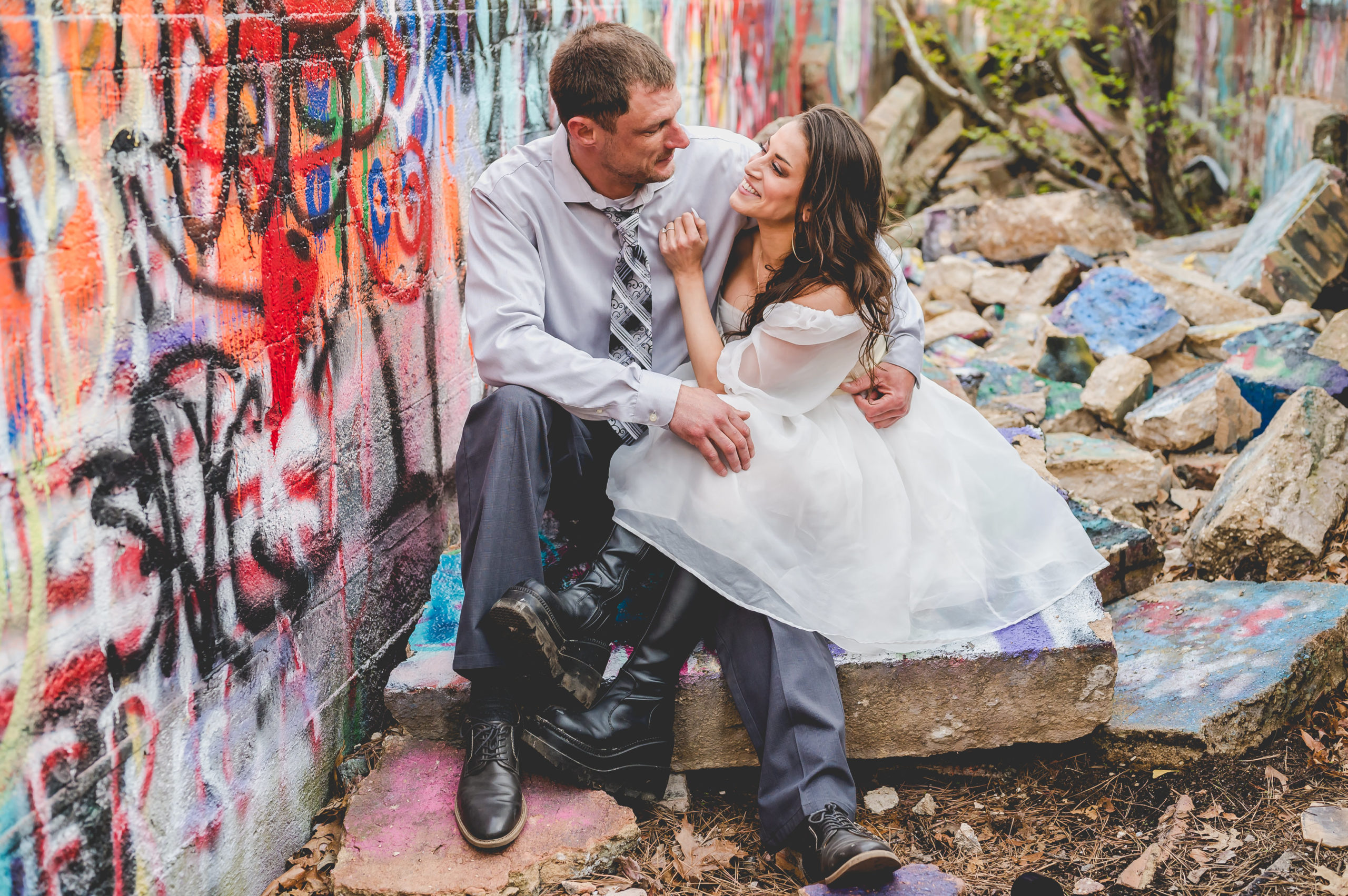 Couple at graffiti-filled abandoned building in NJ